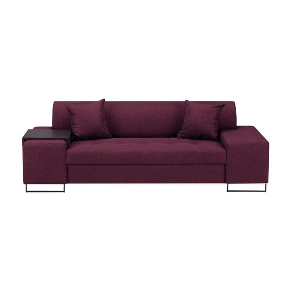 Violetinė sofa su juodomis kojomis "Cosmopolitan Design Orlando", 220 cm