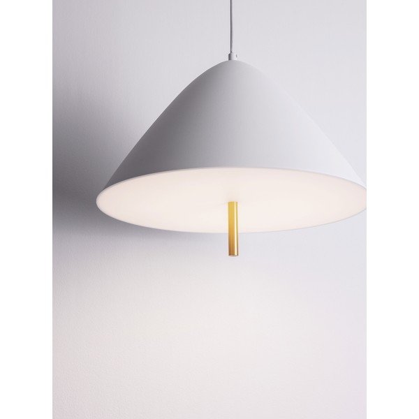Baltos spalvos iš metalo kabantis šviestuvas LED ø 40 cm su metaliniu gaubtu Oros – Nova Luce-image-1