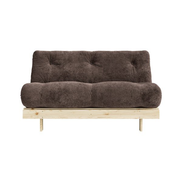 Tamsiai rudos spalvos sulankstoma sofa iš kordinio velveto 140 cm Roots – Karup-image-3
