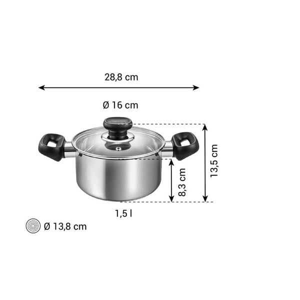 Puodas iš nerūdijančio plieno su dangčiu tinka indukcinei viryklei 1,5 l Brava – Tescoma-image-3