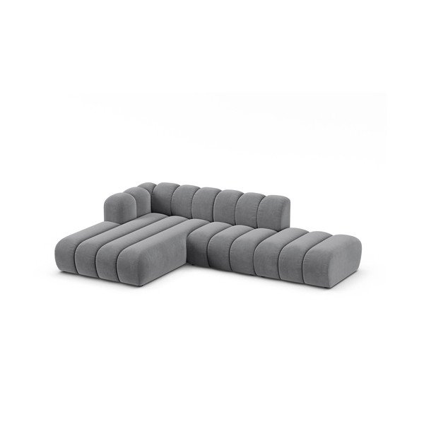 Kampinė sofa šviesiai pilkos spalvos (su kairiuoju kampu) Lupine – Micadoni Home-image-1