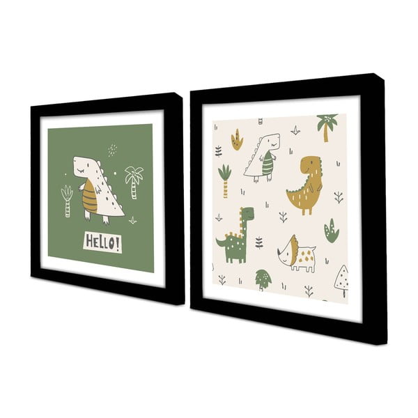 2 vaikiškų paveikslėlių rinkinys 33x33 cm Hello - Wallity-image-2