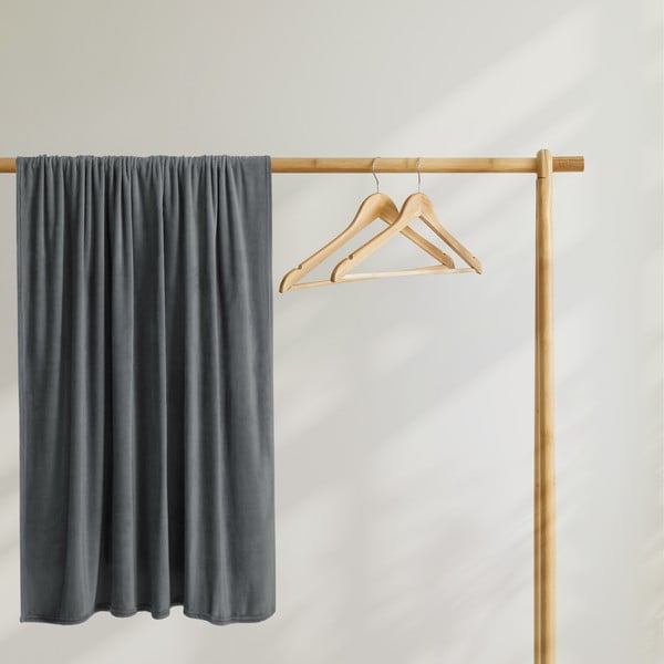 Tamsiai pilkas mikropluošto pledas DecoKing Mic, 70 x 150 cm-image-4