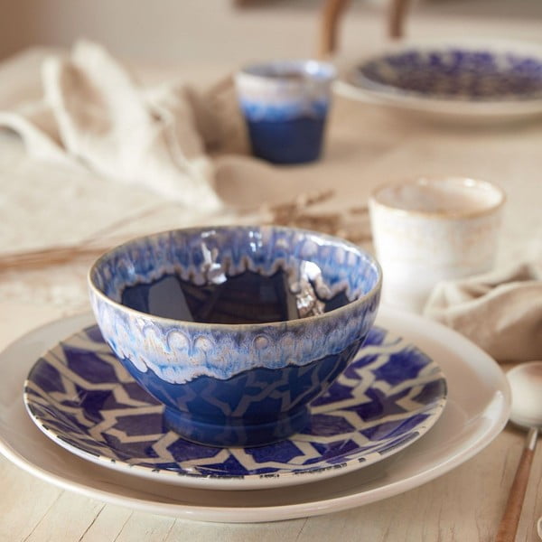 Dubenys iš akmens masės mėlynos spalvos 4 vnt. ø 15 cm Latte – Costa Nova-image-1