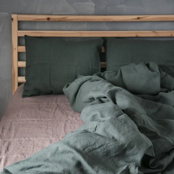 Iš lino pagalvės užvalkalas 40x40 cm Forest Green  – Linen Tales-image-1