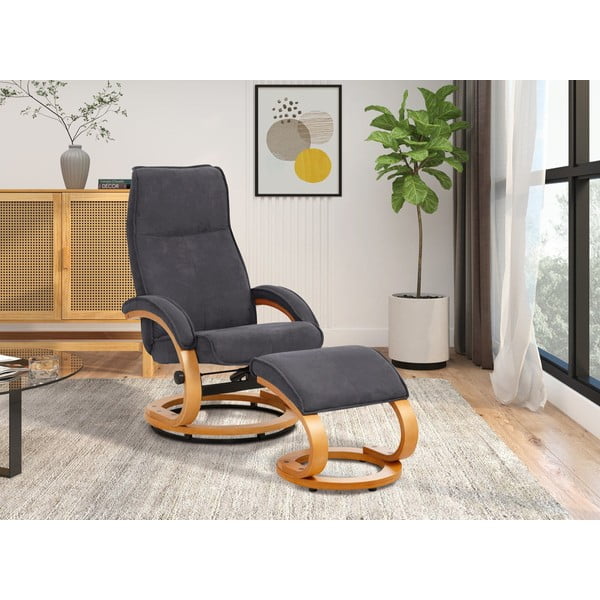 Pilkos spalvos krėslas su pakoju Støraa Rika-image-1