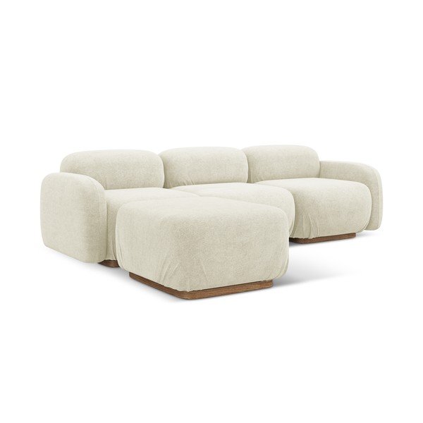 Kreminės spalvos iš boucle modulinė kampinė sofa Ailani – Makamii-image-4
