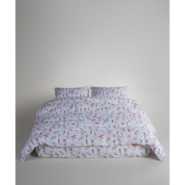 Baltos spalvos iš ranforce medvilnės dvigulė/itin ilga patalynė 240x220 cm Floral Dance Autumn – Mila Home Luxury-image-2