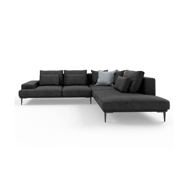 Juoda sofa-lova Interieurs 86 Liege, kampas dešinėje-image-3