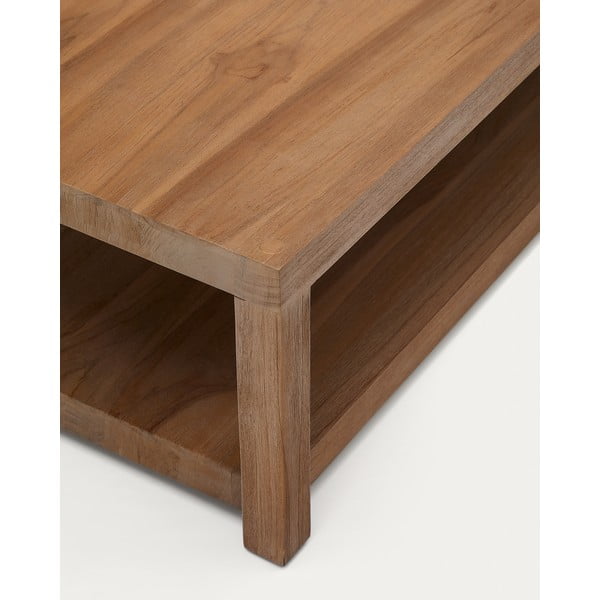 Iš tikmedžio masyvo kavos staliukas natūralios spalvos 90x90 cm Sashi – Kave Home-image-4