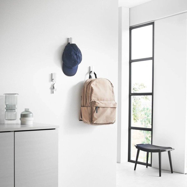 Sieniniai baltos spalvos iš metalo kabliai 3 vnt. Tower – YAMAZAKI-image-2