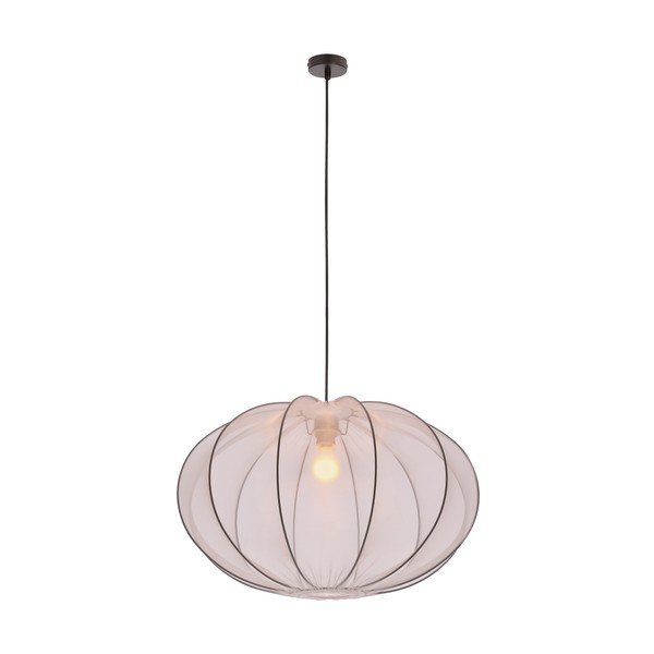 Baltos spalvos kabantis šviestuvas ø 60 cm su tekstiliniu gaubtu Mellow – Candellux Lighting-image-3
