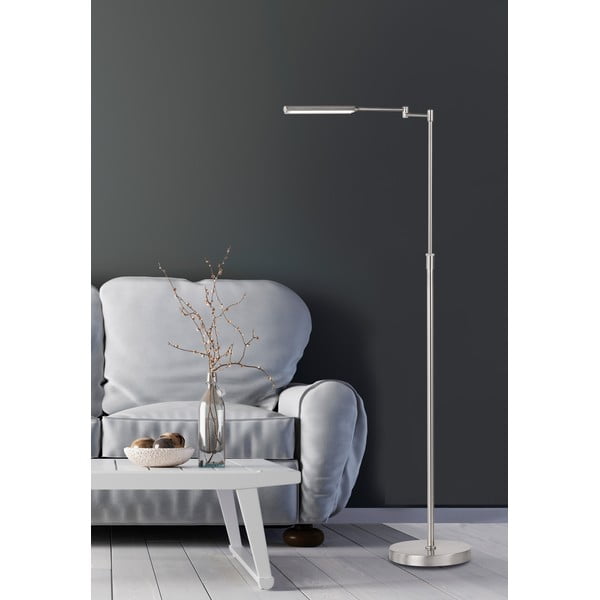 Pastatomas šviestuvas sidabrinės spalvos LED (aukštis 130 cm) su metaliniu gaubtu Nami – Fischer & Honsel-image-1