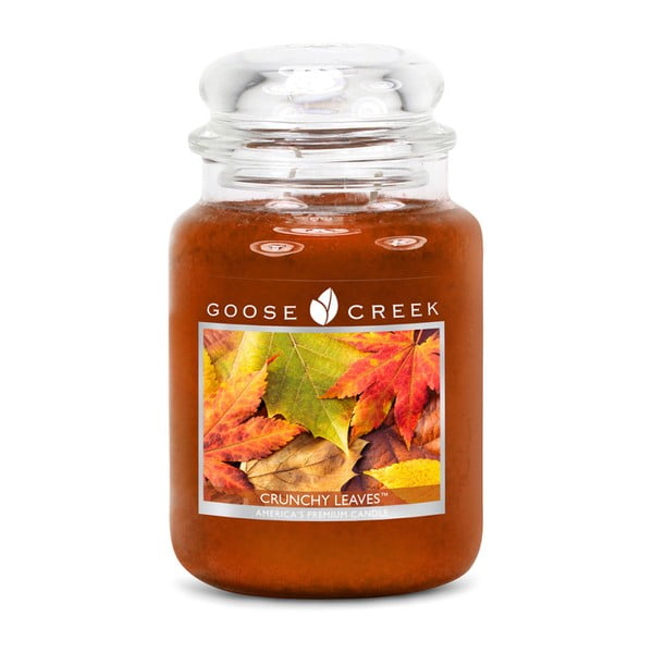 Kvapnioji žvakė stikliniame indelyje "Goose Creek Crispy Leaves", 150 valandų degimo
