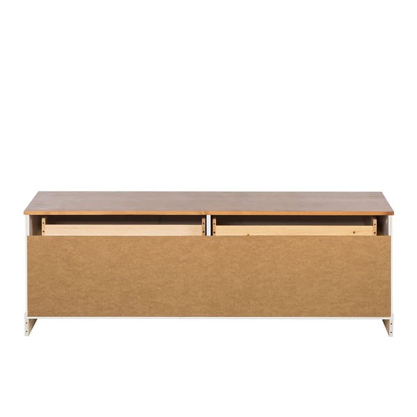 Iš pušies masyvo TV spintelė baltos spalvos 137x47 cm Anita – Støraa-image-4