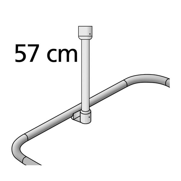 Teleskopinės dušo užuolaidos strypo laikiklis 57 cm – Wenko-image-1