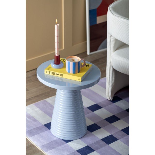 Iš metalo apvalios formos šoninis stalas ø 40 cm Catania Ribbed – Leitmotiv-image-1