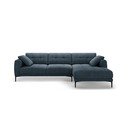 Tamsiai mėlynos spalvos kampinė sofa (su dešiniuoju kampu/su gultu) Bemy – Micadoni 