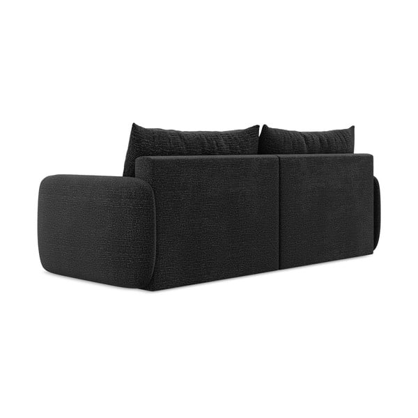 Juodos spalvos sulankstoma/su sandėliavimo vieta sofa 238 cm Kalena – Makamii-image-4