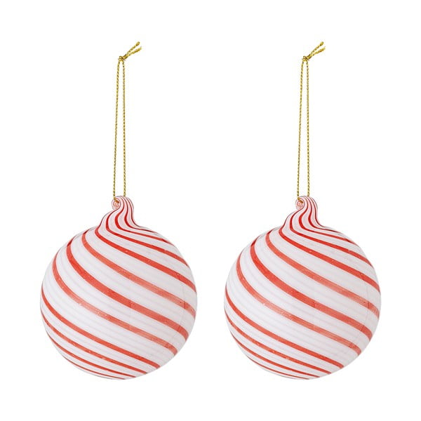 Iš stiklo Kalėdiniai žaisliukai rinkinyje 2 vnt. ø 8 cm Zwirl – Bloomingville