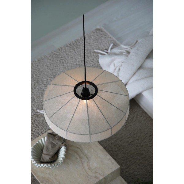 Juodos ir baltos spalvos kabantis šviestuvas ø 57 cm su tekstiliniu gaubtu Alia – Markslöjd-image-4