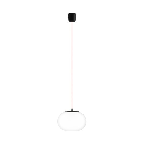 Baltos ir juodos spalvos šviestuvas su raudonu kabeliu ir juodu lizdu Sotto Luce Dosei