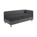 Viengulė lova tamsiai pilkos spalvos audiniu dengta su sandėliavimo vieta 90x200 cm Cabana – Meise Möbel