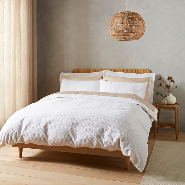 Balta medvilninė patalynė dvigulei lovai 200x200 cm - Bianca