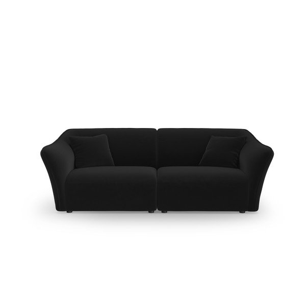 Iš velveto sofa juodos spalvos 206 cm Tokyo – Cosmopolitan Design