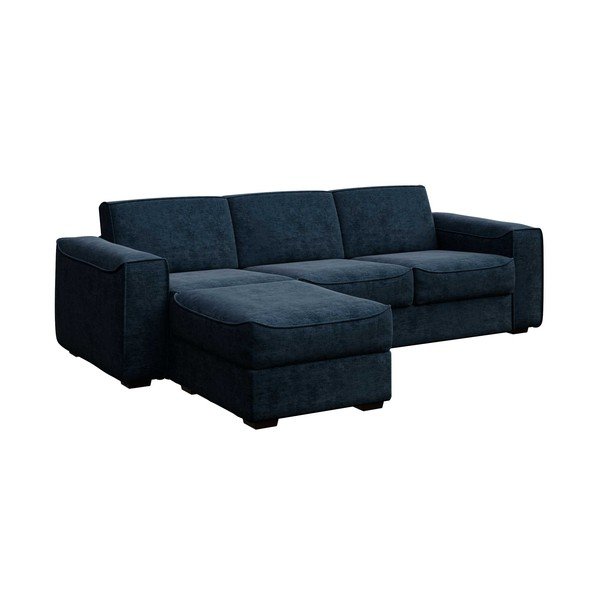 Tamsiai mėlyna kampinė sofa Mesonica Munro, kairysis kampas, 308 cm-image-2