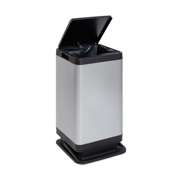 Sidabrinės spalvos iš plastiko šiukšliadėžė su pedalu 80 l Tokyo – DEA HOME-image-3
