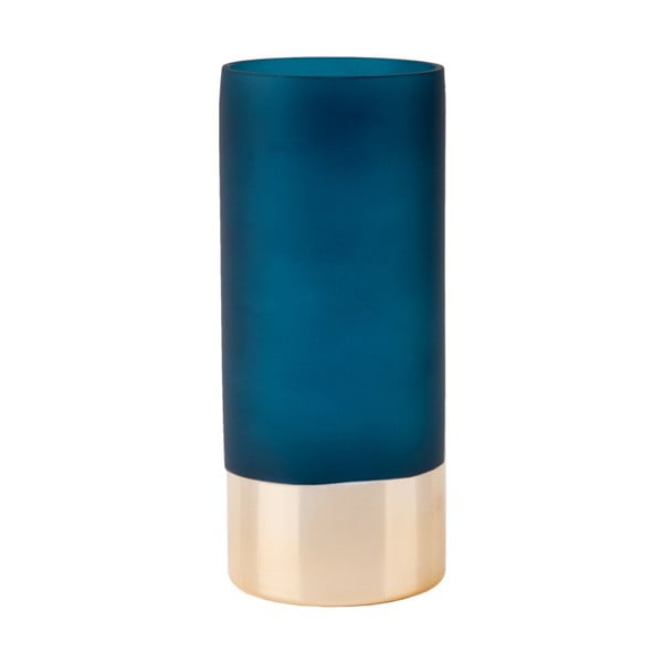 Mėlynai auksinė stiklo vaza PT LIVING, aukštis 18,5 cm