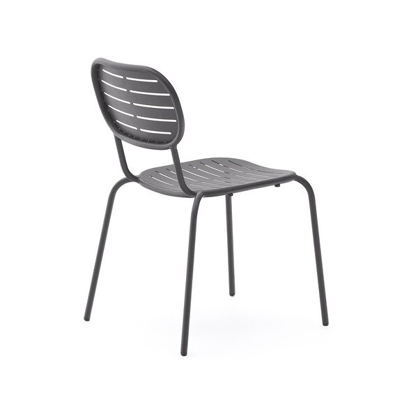 Tamsiai pilkos spalvos metalinė sodo kėdė Brai – Kave Home-image-4