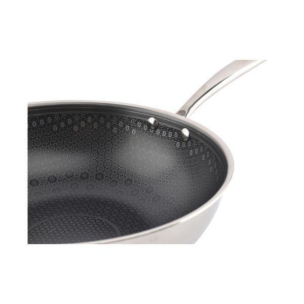 Wok keptuvė iš nerūdijančio plieno su nelimpančia danga ø 31,5 cm Fusion – BonBistro-image-1