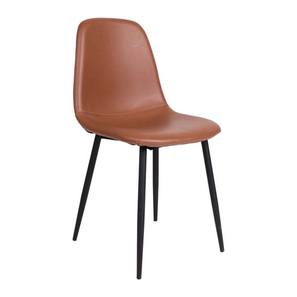 2 rudų kėdžių su juodomis kojomis komplektas House Nordic Stockholm