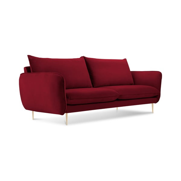 Raudona aksominė sofa Cosmopolitan Design Florence, 160 cm