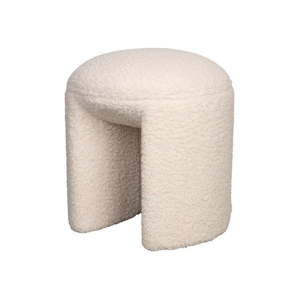 Kreminės spalvos iš audinio taburetė Noxx – White Label