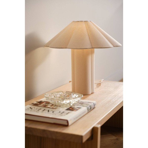 Kreminės spalvos iš lino stalinis šviestuvas (aukštis 38 cm) Gerd – Jotex-image-1