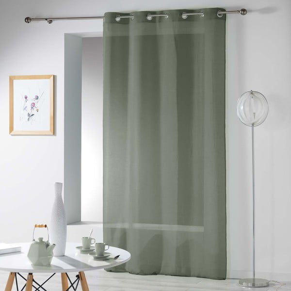 Permatoma užuolaida khaki spalvos 140x280 cm Telma – douceur d'intérieur-image-2