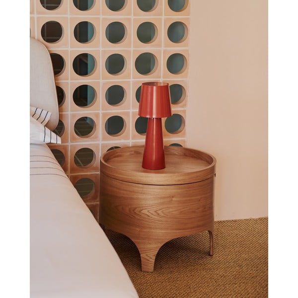 Naktinis staliukas natūralios spalvos iš uosio Octavia – Kave Home-image-1