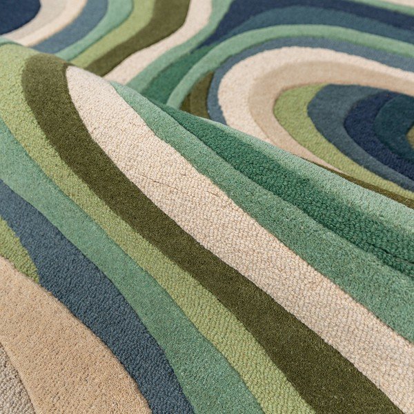 Rankų darbo žalios spalvos iš vilnos kilimas 200x290 cm Envy Wool – Flair Rugs-image-2