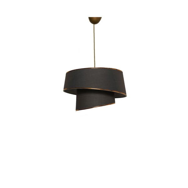 Kabantis šviestuvas antracito spalvos/auksinės spalvos ø 32 cm su tekstiliniu gaubtu Barette – Opviq lights