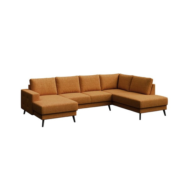 Kampinė sofa oranžinės spalvos (su dešiniuoju kampu) Fynn – Ghado-image-2