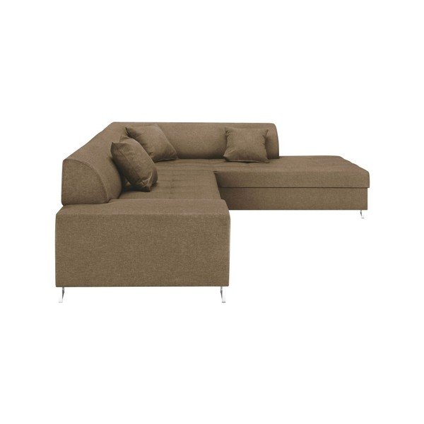 Šviesiai ruda kampinė sofa-lova su sidabrinėmis kojelėmis "Cosmopolitan Design Orlando", dešinysis kampas-image-2