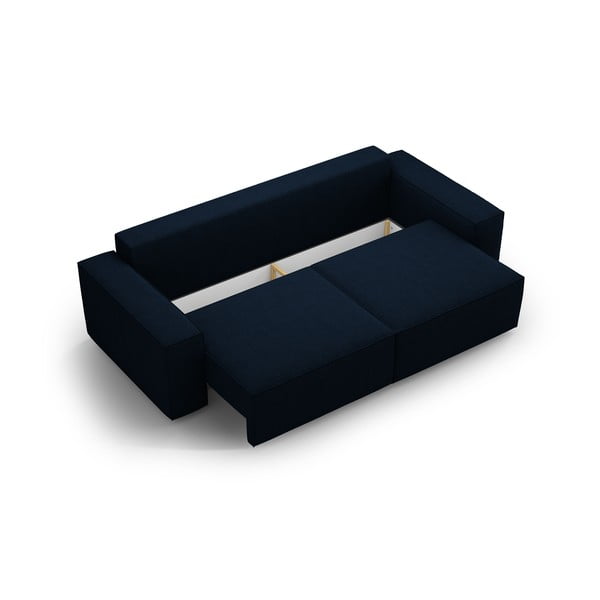 Iš boucle sulankstoma sofa tamsiai mėlynos spalvos 247 cm Jodie – Micadoni Home-image-3