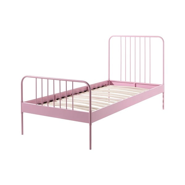 Rožinė metalinė vaikiška lova Vipack Jack, 90 x 200 cm