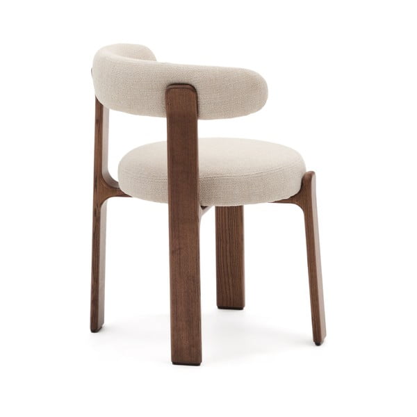 Rudos spalvos/smėlio spalvos iš uosio masyvo valgomojo kėdė Granite – Kave Home-image-4