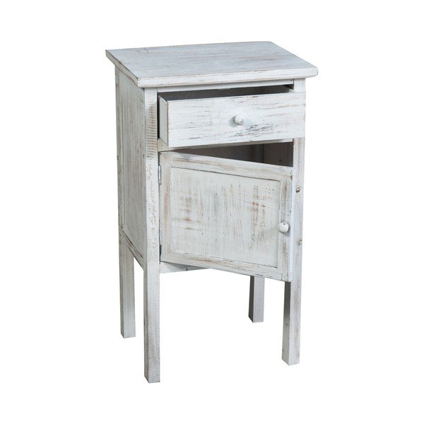 Baltas medinis naktinis staliukas "Biscottini Bedside Table-image-2