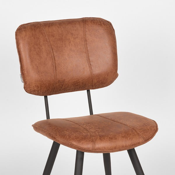 Valgomojo kėdės iš odos konjako rudos spalvos 2 vnt. Fos – LABEL51-image-1