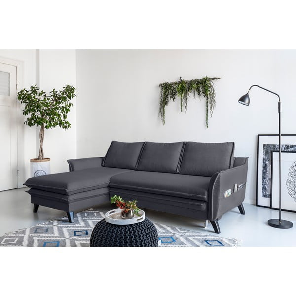 Antracito kampinė sofa Miuform Charming Charlie, kairysis kampas-image-3